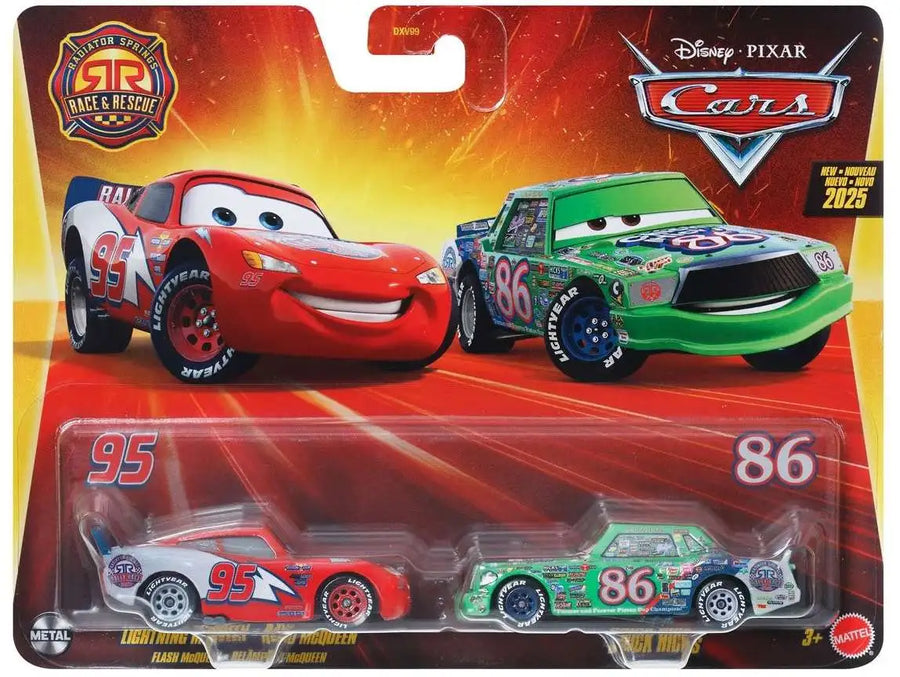 Disney Pixar Cars Αυτοκινητάκια Σετ 2 Lightning McQueen & Chick Hicks (JDH47)