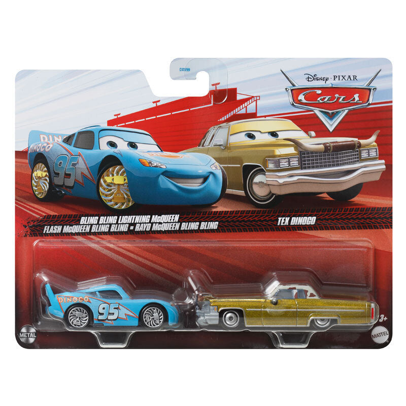 Disney Pixar Cars Αυτοκινητάκια Σετ 2 Bling Bling Lightning McQueen & Tex Dinoco (JDH42)