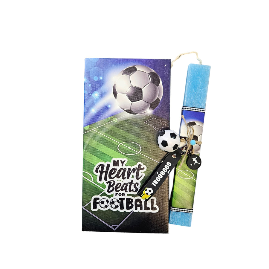 Λαμπάδα Αρωματική με Καμβά 30x15x2εκ και Μπρελόκ Football (K58) - Fun Planet