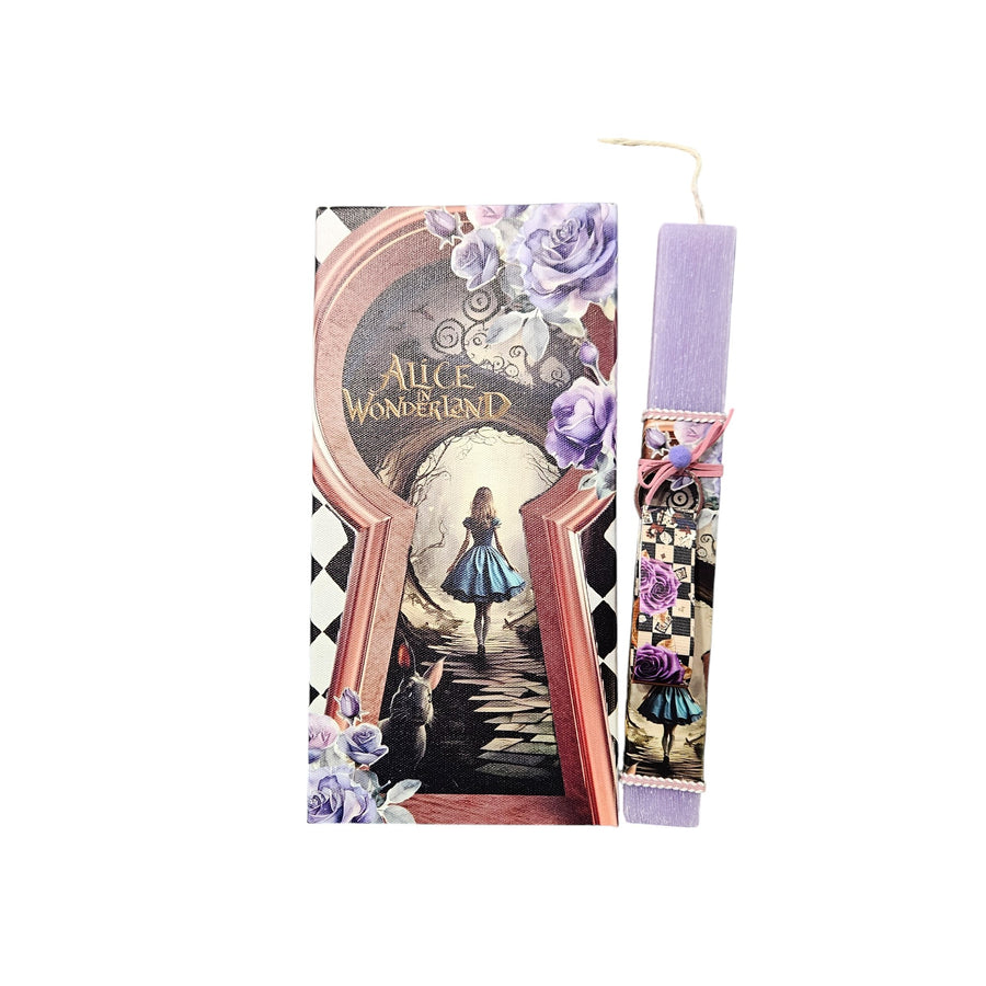 Λαμπάδα Αρωματική με Καμβά 30x15x2εκ Η Αλίκη στη Χώρα των Θαυμάτων (K75) - Fun Planet
