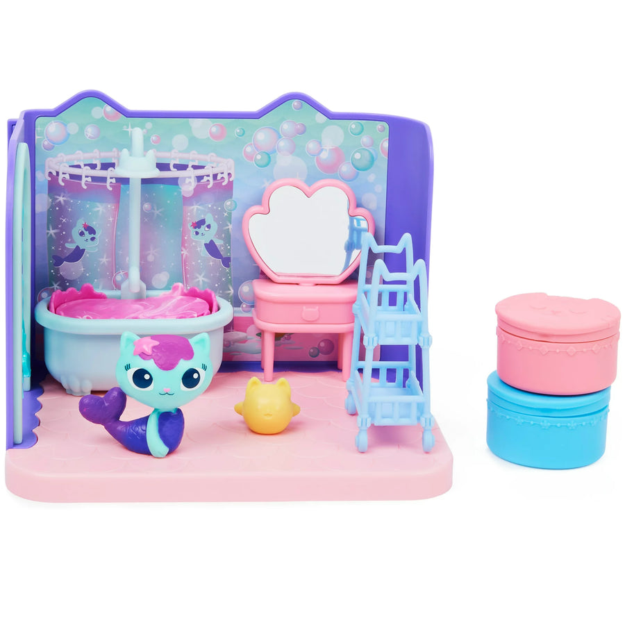 Gabby's Dollhouse 'MerCat' Primp & Pamper Bathroom Deluxe Room Set (6062036) - Fun Planet