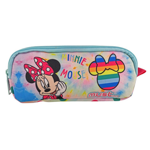 Disney Minnie Mouse Κασετίνα Βαρελάκι 21x6x9εκ 2 Θήκες I Love Rainbow Must (563596) - Fun Planet