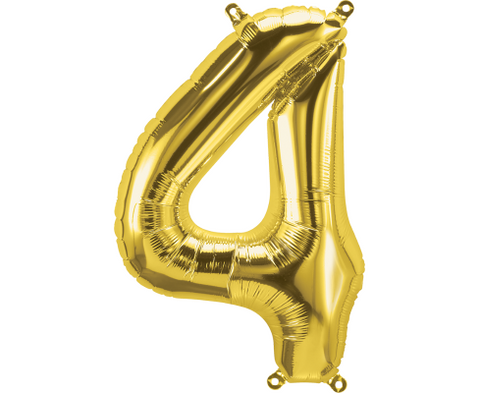 Μπαλόνι Foil Balloon Mini Νούμερο "4" Gold 16"/41cm (059049) - Fun Planet