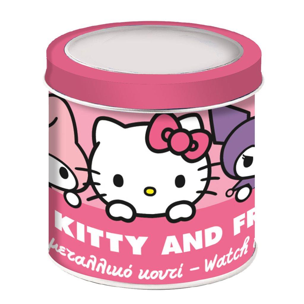 Ρολόι Χειρός Hello Kitty & Friends Hello Kitty Αναλογικό σε μεταλλικό κουτί (490227)