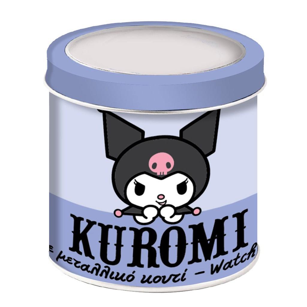 Ρολόι Χειρός Kuromi Αναλογικό σε μεταλλικό κουτί (490228)