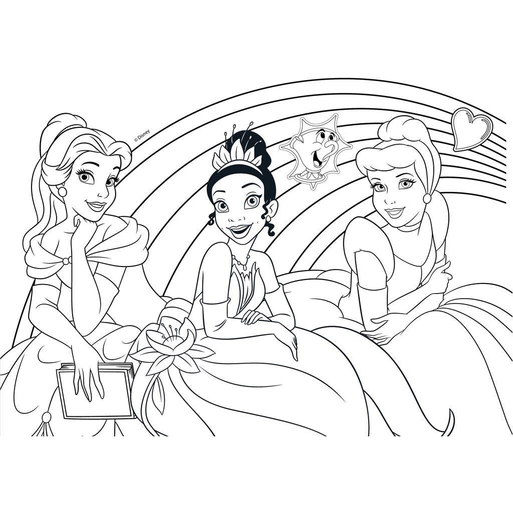 Μπλοκ Ζωγραφικής Disney Princess 40 φύλλα 2 φύλλα Στένσιλ Αυτοκόλλητα 23x33κ (564990) - Fun Planet