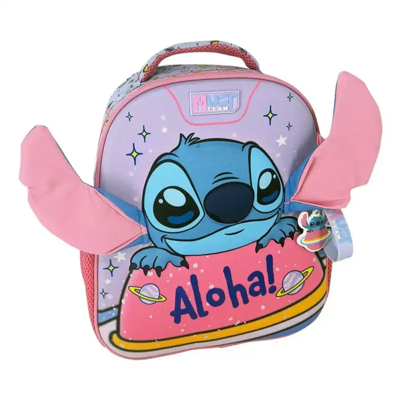 Σχολική Τσάντα Πλάτης Νηπίου 27x10x31εκ 2 Θήκες Disney Stitch Aloha Must (565788)