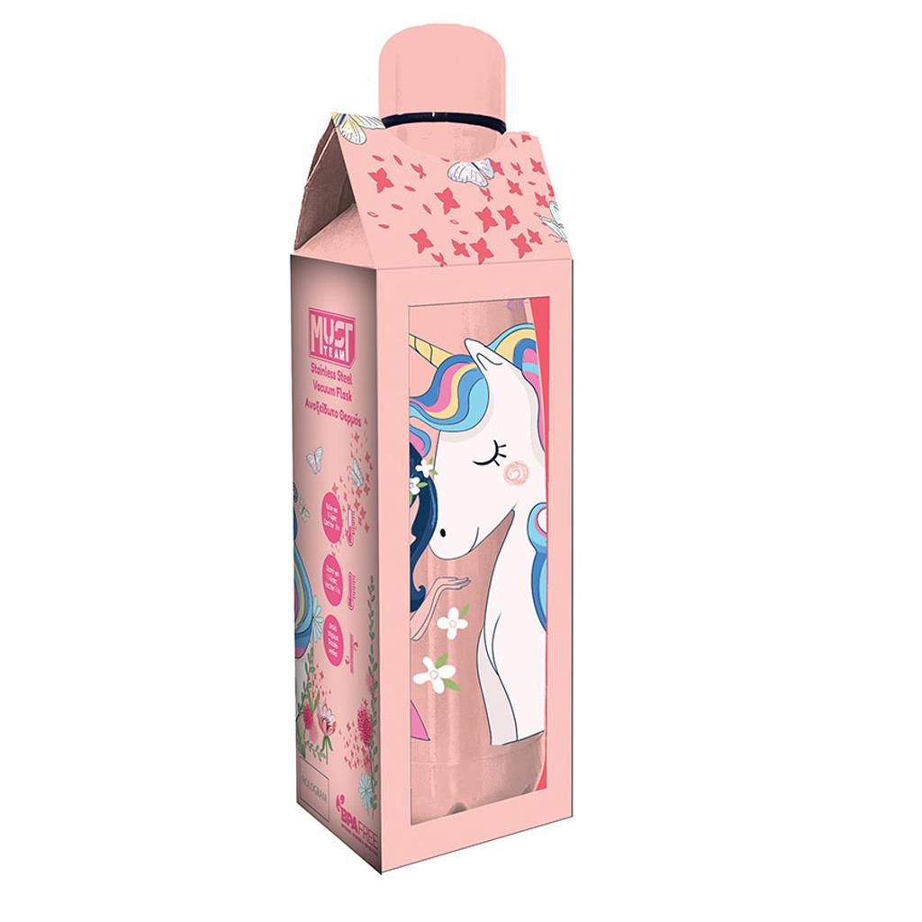 Θερμός Ανοξείδωτο Must Team Girl Unicorn 500ml με Καπάκι (587483)