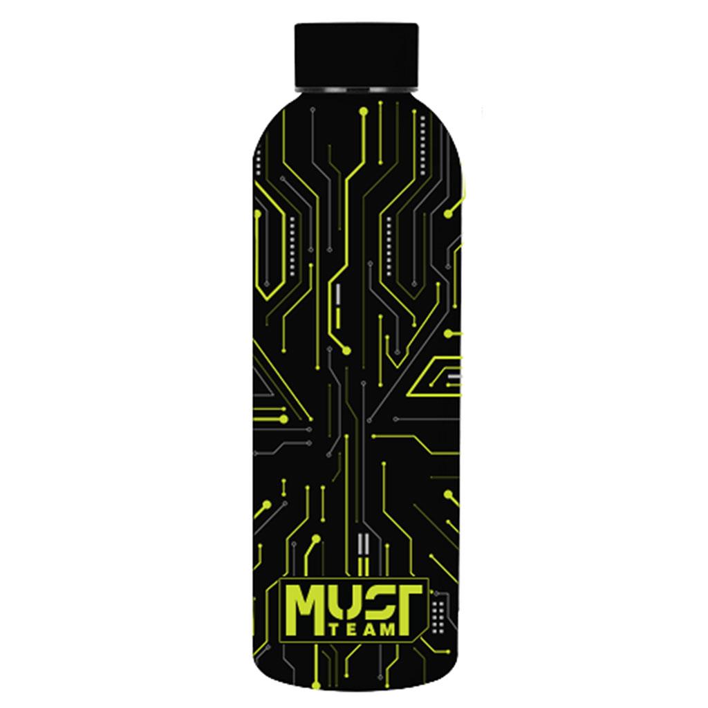 Παγούρι Θερμός 500ml Ανοξείδωτο 7,4x22,2cm Μαύρο Tech Πράσινο Must Team (587502) - Fun Planet