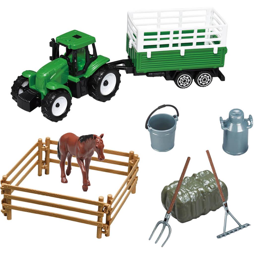 Τρακτέρ Φάρμα Σετ 12 τεμάχια 26x4,5x22,5cm Luna Toys (623155)