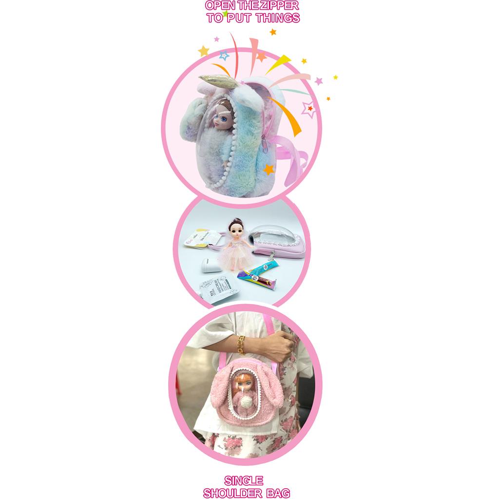 Τσάντα Πλάτης Λούτρινη με Κούκλα Luna Toys 20x9x27,5εκ (623228)