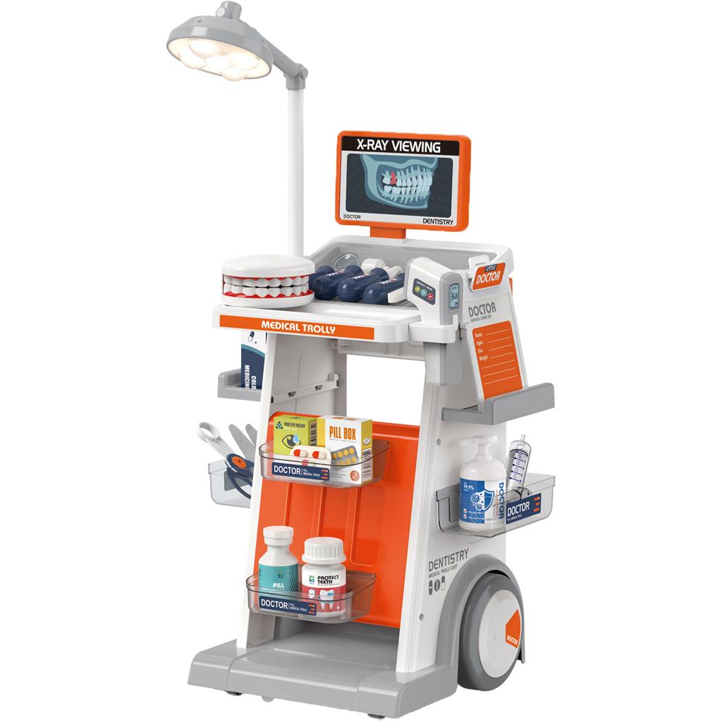 Οδοντιάτρου Τρόλευ Σετ 68,5εκ με Φως και Ήxο 26 τεμάχια 43x15x33εκ Luna Toys (623329) - Fun Planet