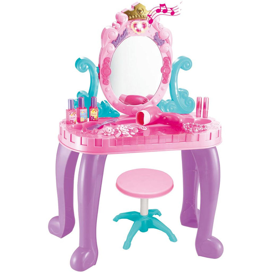 Τουαλέτα Ομορφιάς με Σκαμπό Φως και Ήχο 43x30x62εκ Luna (623330) - Fun Planet