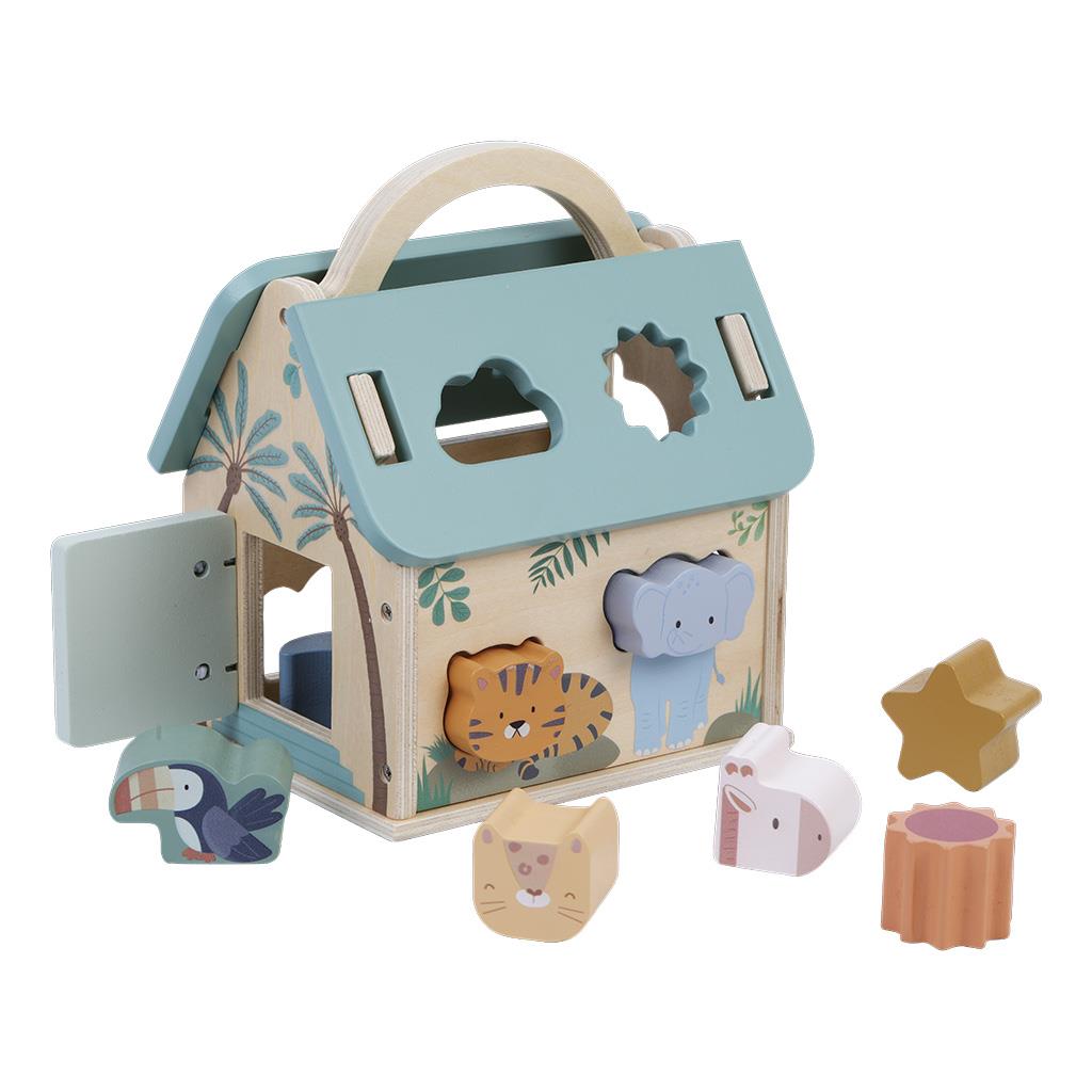 Σπιτάκι Ξύλινο με Σχήματα 17x12x20κ Luna Toys (623452)