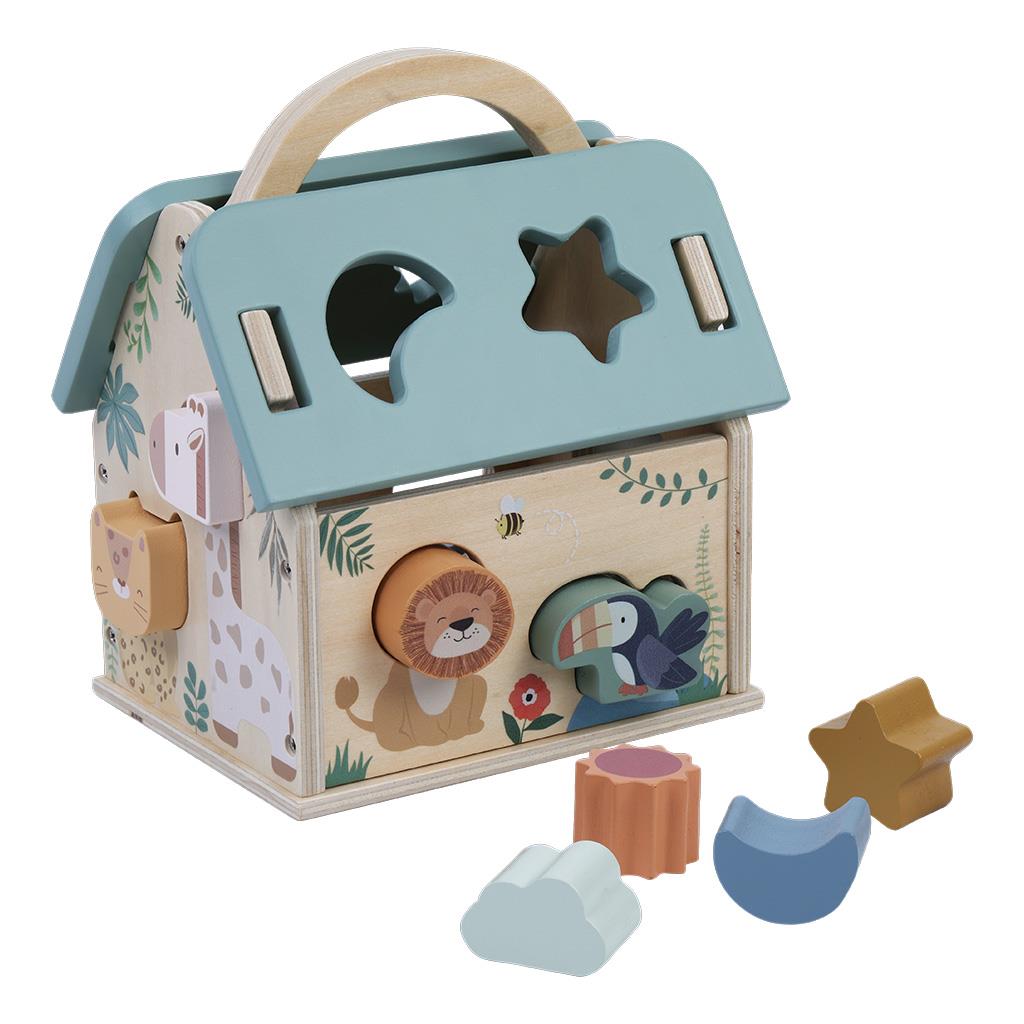 Σπιτάκι Ξύλινο με Σχήματα 17x12x20κ Luna Toys (623452)