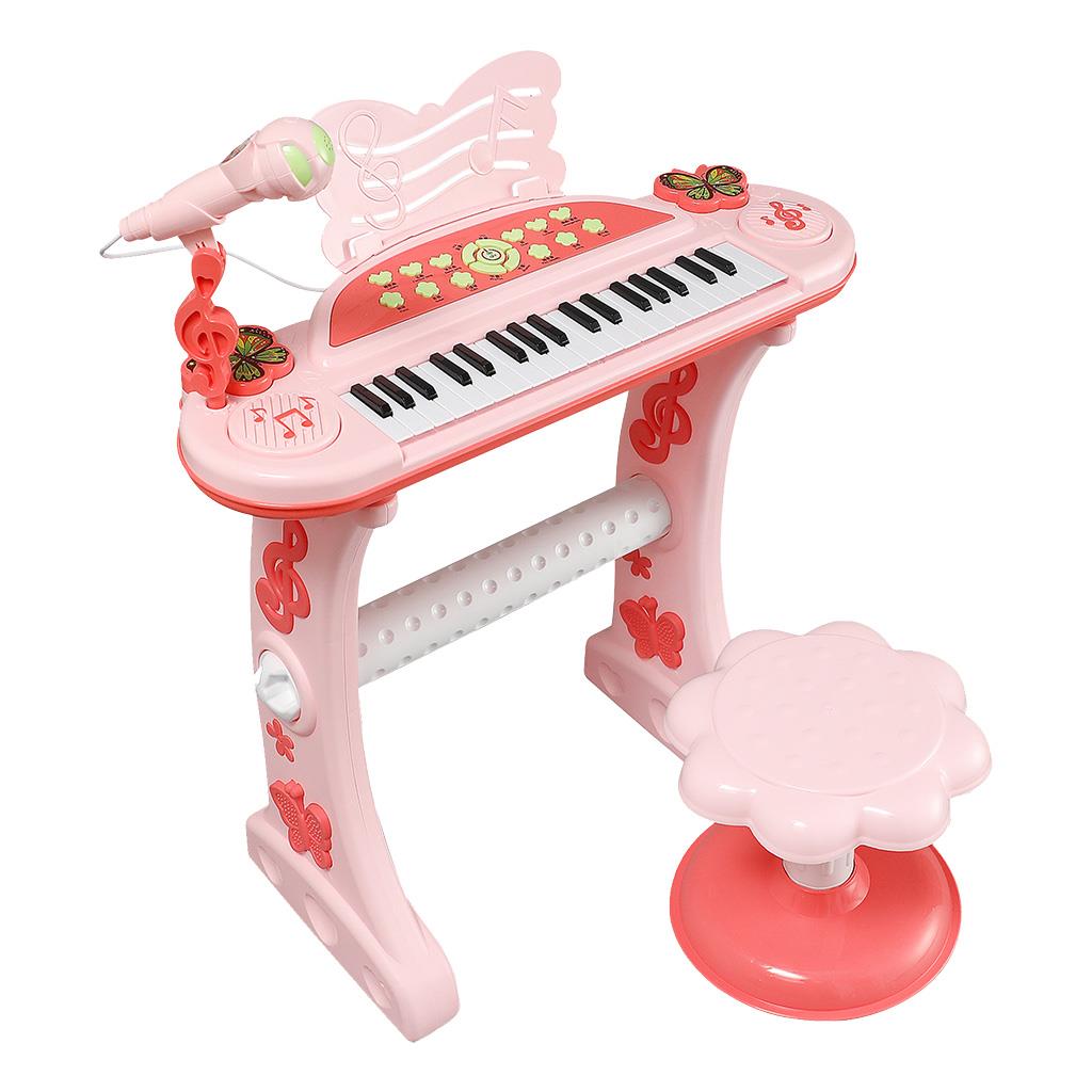 37 Key Harmonica with Microphone and Stool 52x10x35cm Pink Luna (622512)
