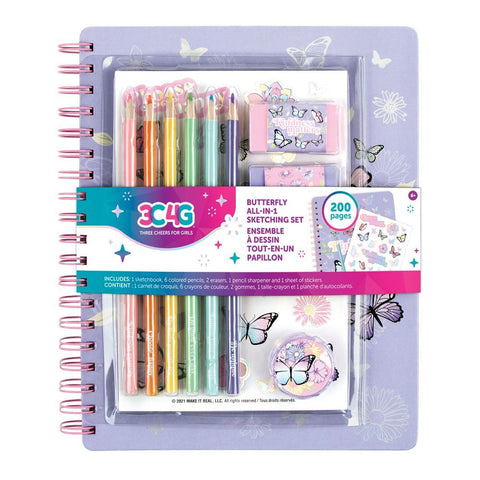 Make it Real 3C4G Butterfly All-In-1 Sketching Set (12025) - Fun Planet