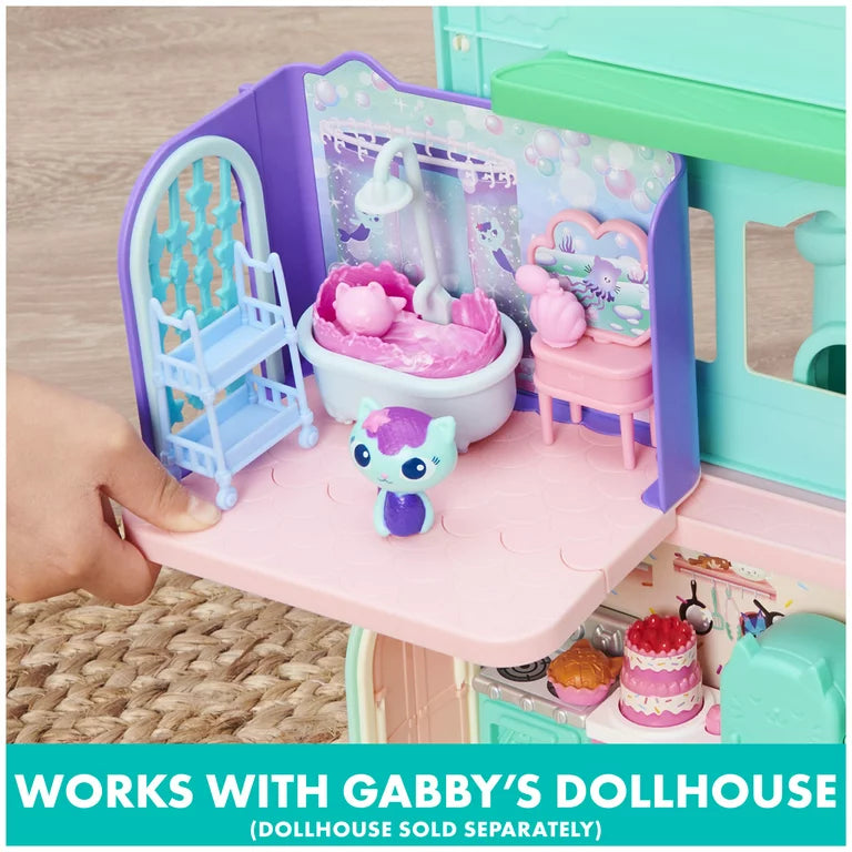 Gabby's Dollhouse 'MerCat' Primp & Pamper Bathroom Deluxe Room Set (6062036) - Fun Planet