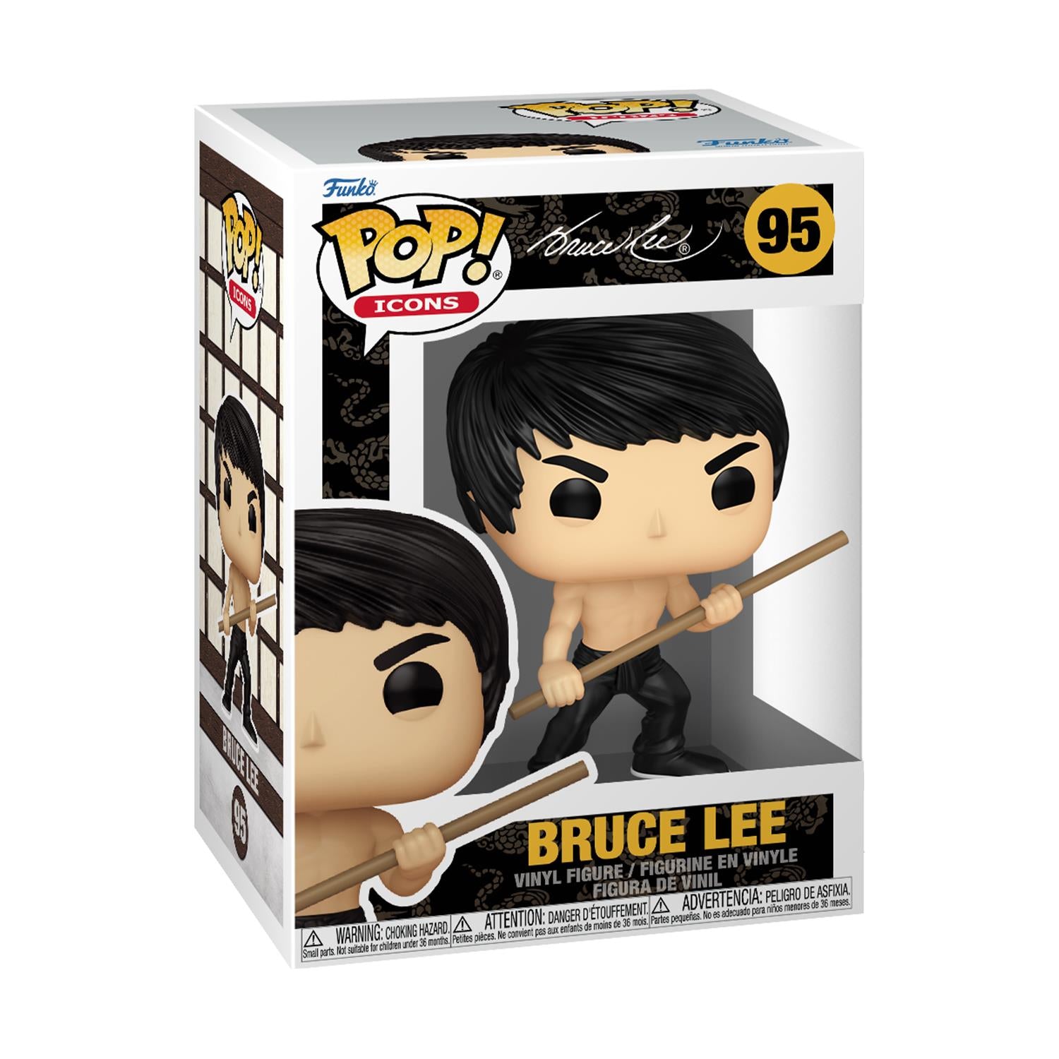 Funko Pop! Icons: Bruce Lee - Bruce Lee with Bo Staff #95 Vinyl Figure (86522) - Fun Planet