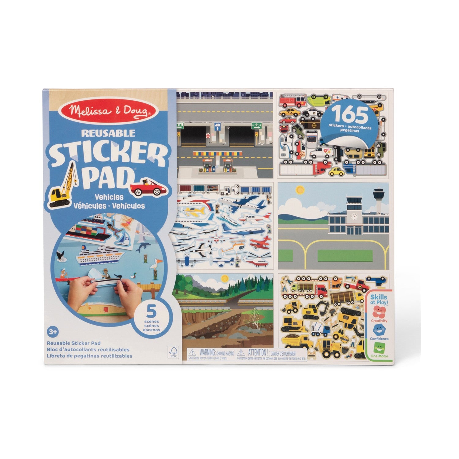 Melissa & Doug Arts and Crafts Vehicles Reusable Sticker Pads (20155933) - Fun Planet