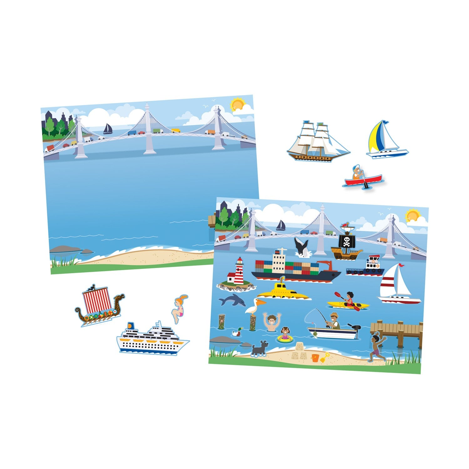 Melissa & Doug Arts and Crafts Vehicles Reusable Sticker Pads (20155933) - Fun Planet