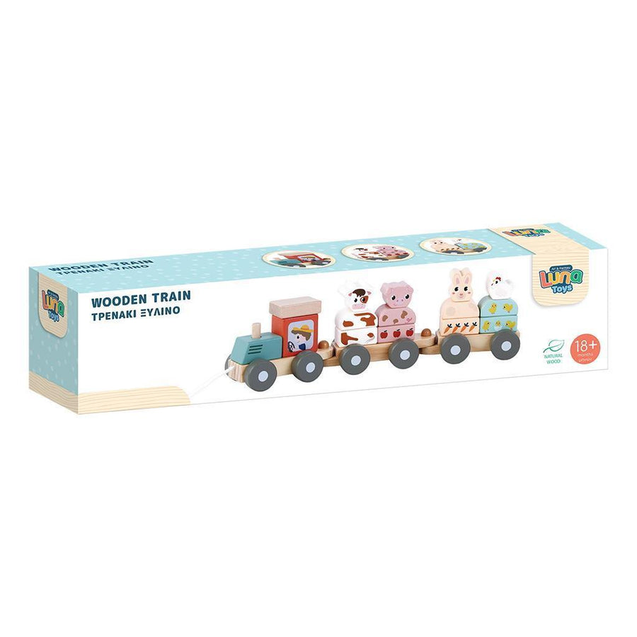 Τρένο Ξύλινο Συρόμενο 35,5x7,5x11εκ Luna Toys (623454)