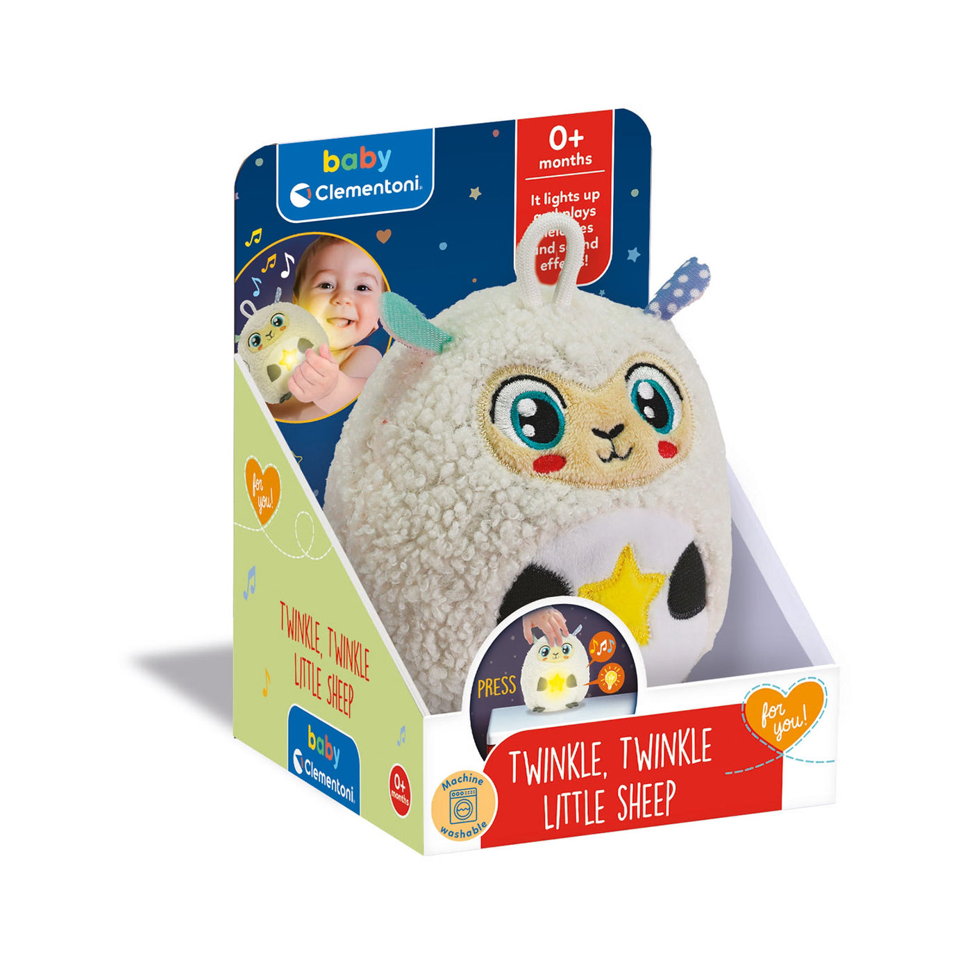 Βaby Clementoni Βρεφικό Παιχνίδι Twinkle Twinkle Προβατάκι με Φως & Ήχους (1000-17499) - Fun Planet