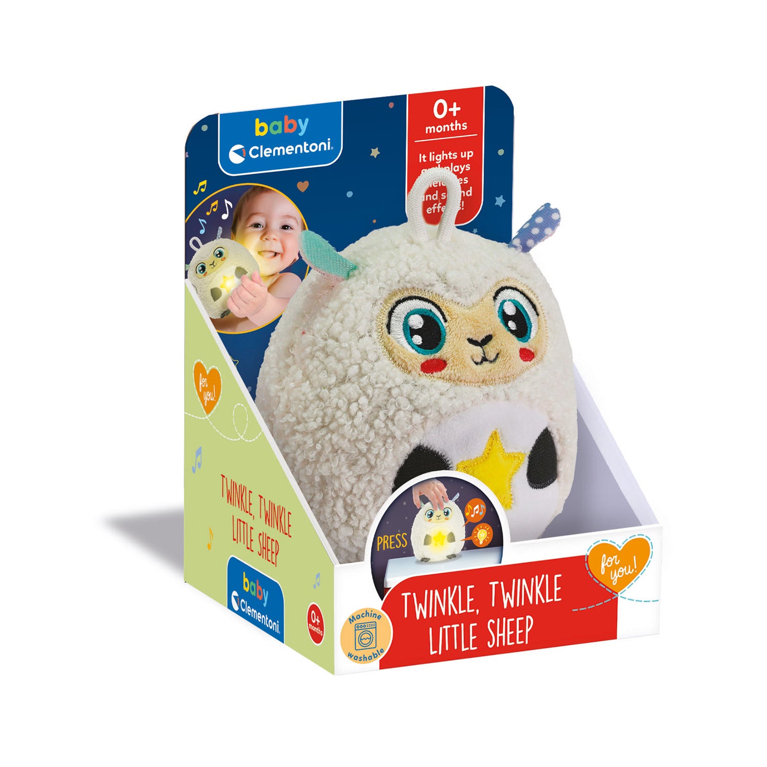 Βaby Clementoni Βρεφικό Παιχνίδι Twinkle Twinkle Προβατάκι με Φως & Ήχους (1000-17499) - Fun Planet