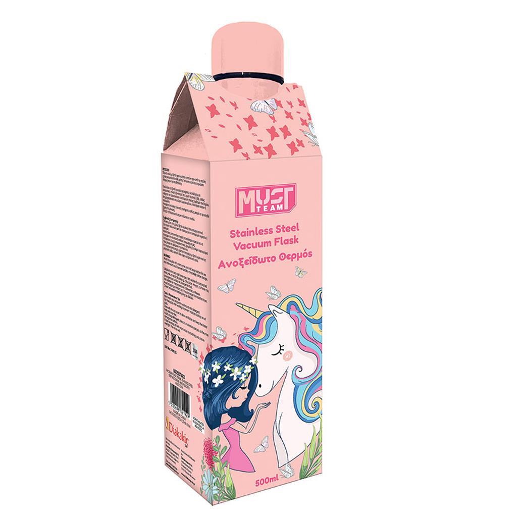 Θερμός Ανοξείδωτο Must Team Girl Unicorn 500ml με Καπάκι (587483)