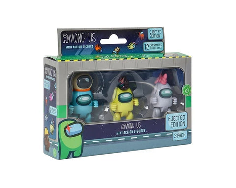 Among Us Mini Action Figures Ejected Edition 3 Pack S3 Blue - Yellow - Purple (AU6303) - Fun Planet