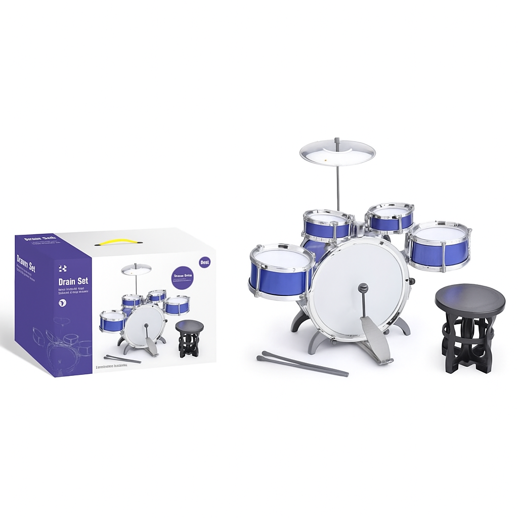 Σετ Ντραμς με Σκαμπό 5 τεμάχια (1009E) - Fun Planet