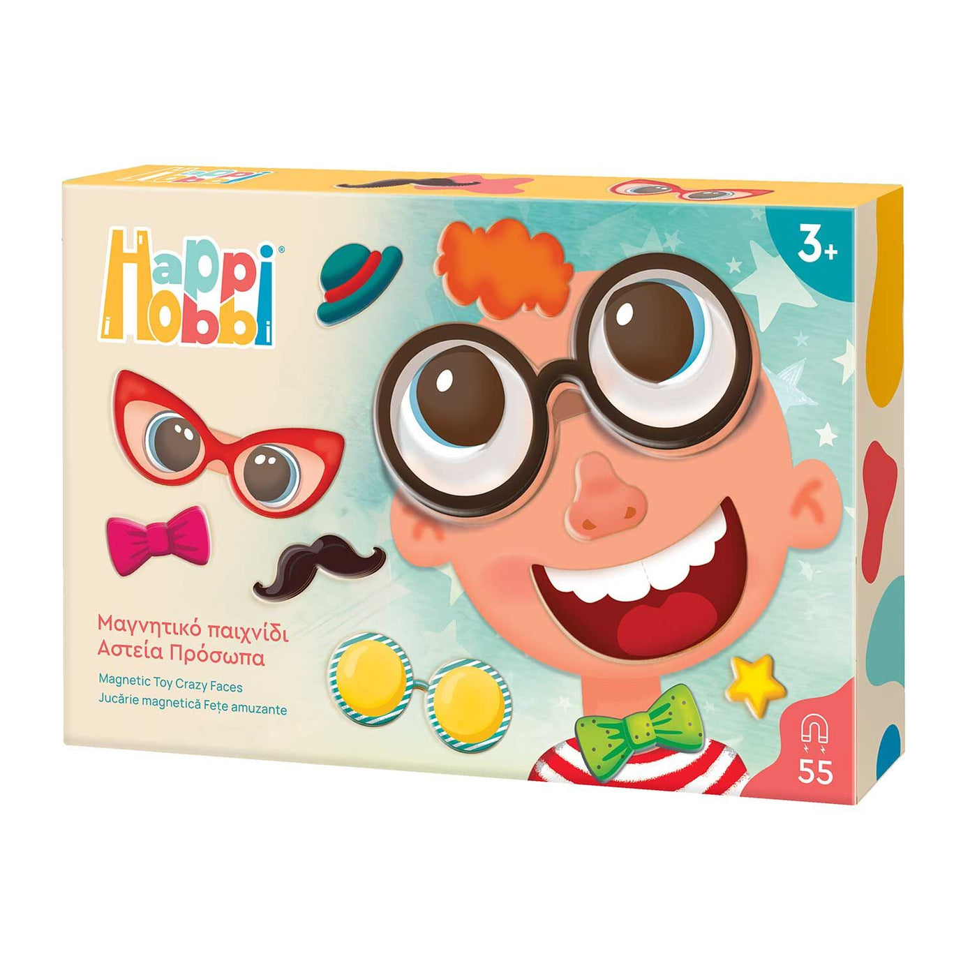 HappiHobbi Αστεία Πρόσωπα 55 Εκπαιδευτικοί Χάρτινοι Μαγνήτες (1029-64079) - Fun Planet