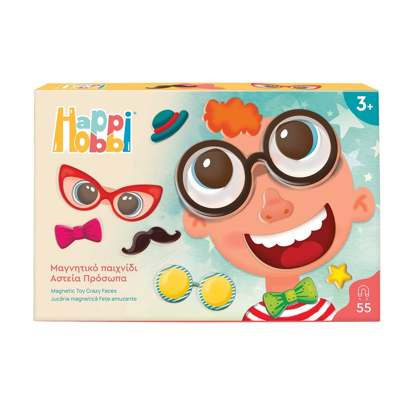 HappiHobbi Αστεία Πρόσωπα 55 Εκπαιδευτικοί Χάρτινοι Μαγνήτες (1029-64079) - Fun Planet