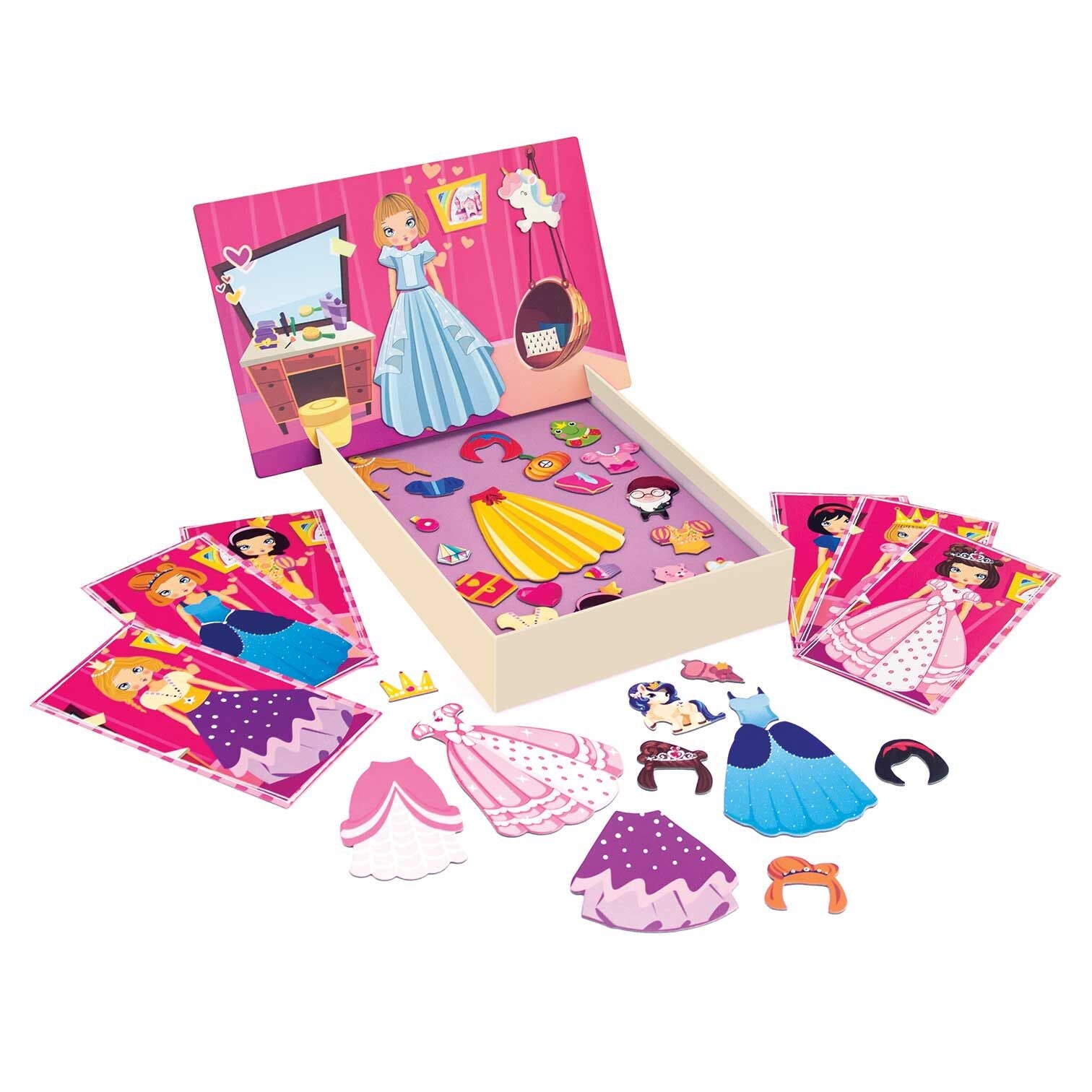 HappiHobbi Πριγκίπισσες Dress Up 34 Εκπαιδευτικοί Χάρτινοι Μαγνήτες (1029-64081) - Fun Planet