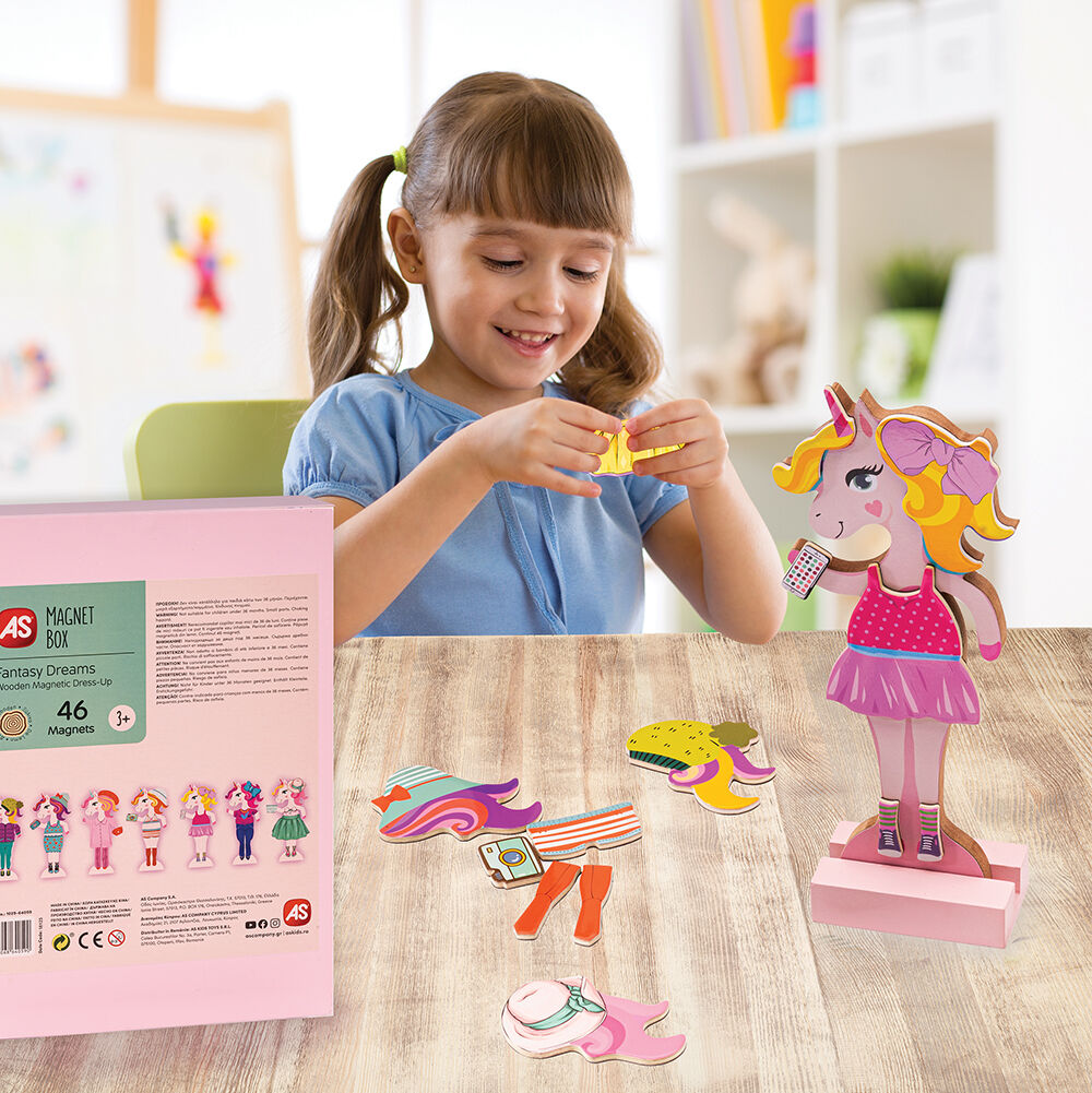 AS Magnet Box Fantasy Dreams Dress-Up 46 Εκπαιδευτικοί Ξύλινοι Μαγνήτες (1029-64059) - Fun Planet