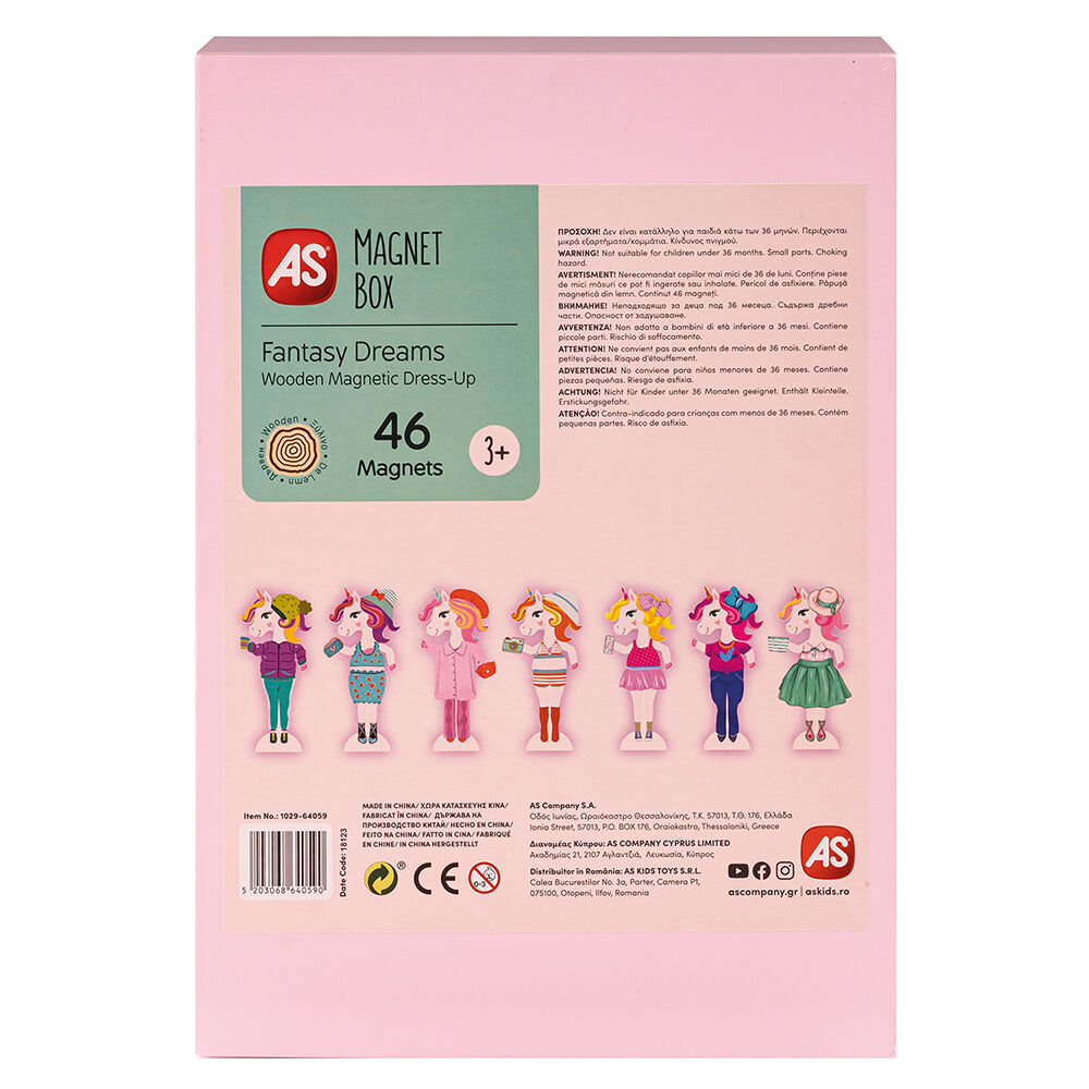 AS Magnet Box Fantasy Dreams Dress-Up 46 Εκπαιδευτικοί Ξύλινοι Μαγνήτες (1029-64059) - Fun Planet
