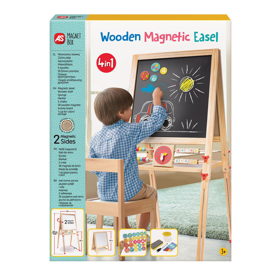 AS Magnet Box Ξύλινος Μαγνητικός Επιδαπέδιος Πίνακας 2 Όψεων (1029-64069) - Fun Planet