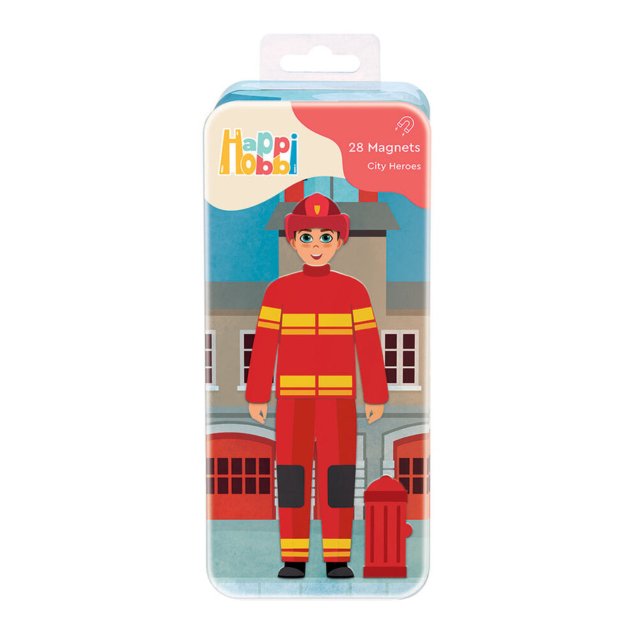 HappiHobbi Magnet Tins City Heroes Εκπαιδευτικοί Χάρτινοι Μαγνήτες (1029-64074) - Fun Planet