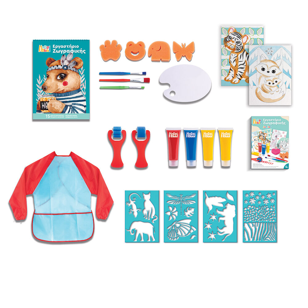 HappiHobbi Εργαστήριο Ζωγραφικής Junior Χρώματα Νερομπογιάς (1038-11044) - Fun Planet