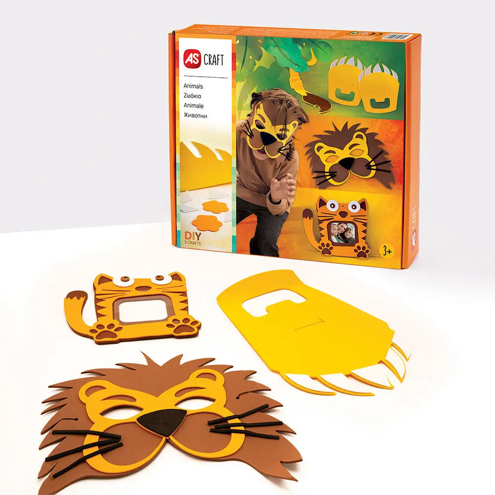 AS Craft Ζωάκια Παιχνίδι Με 3 Χειροτεχνίες DIY (1038-31006) - Fun Planet