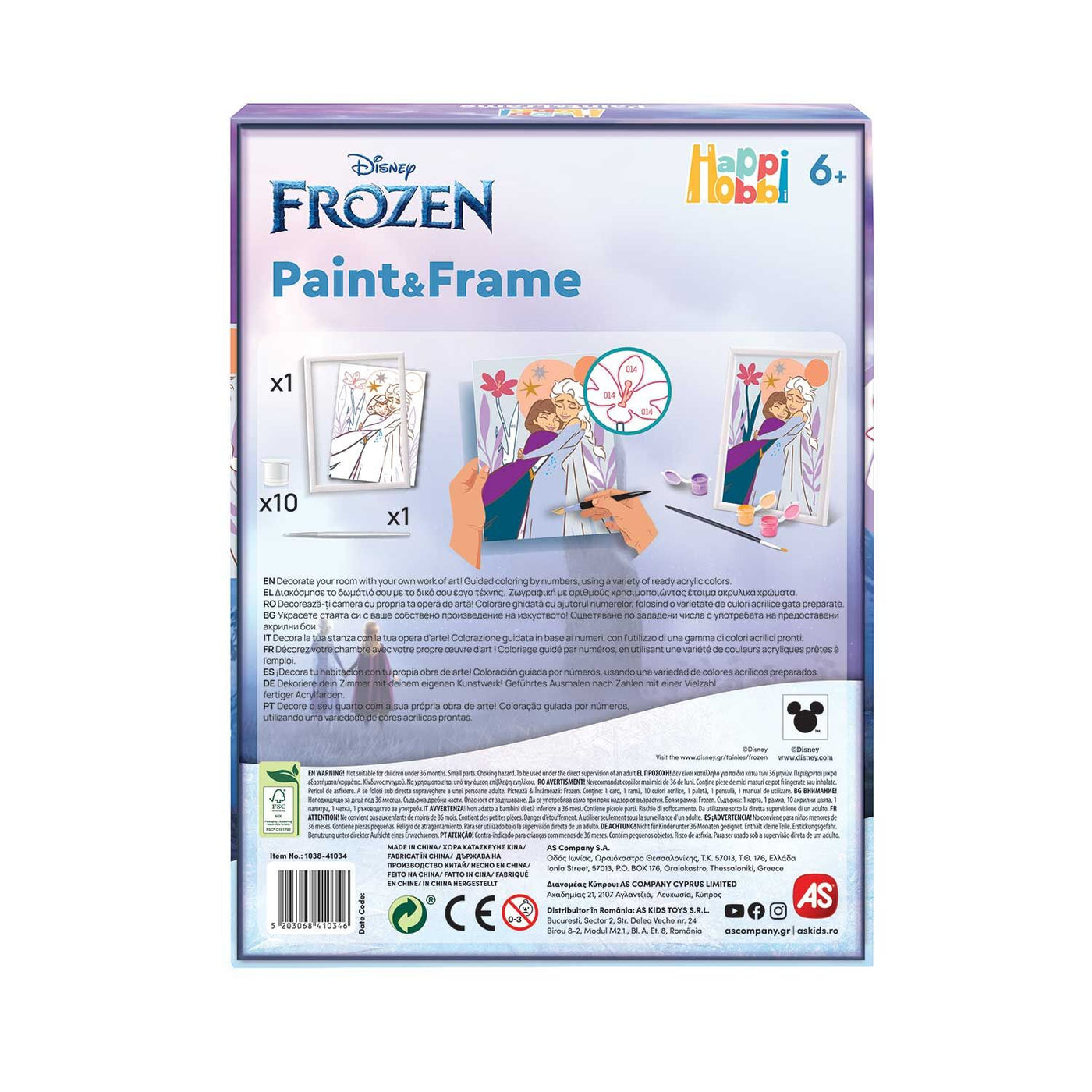 HappiHobbi Paint & Frame Paint by Numbers Disney Frozen (1038-41034) - Fun Planet