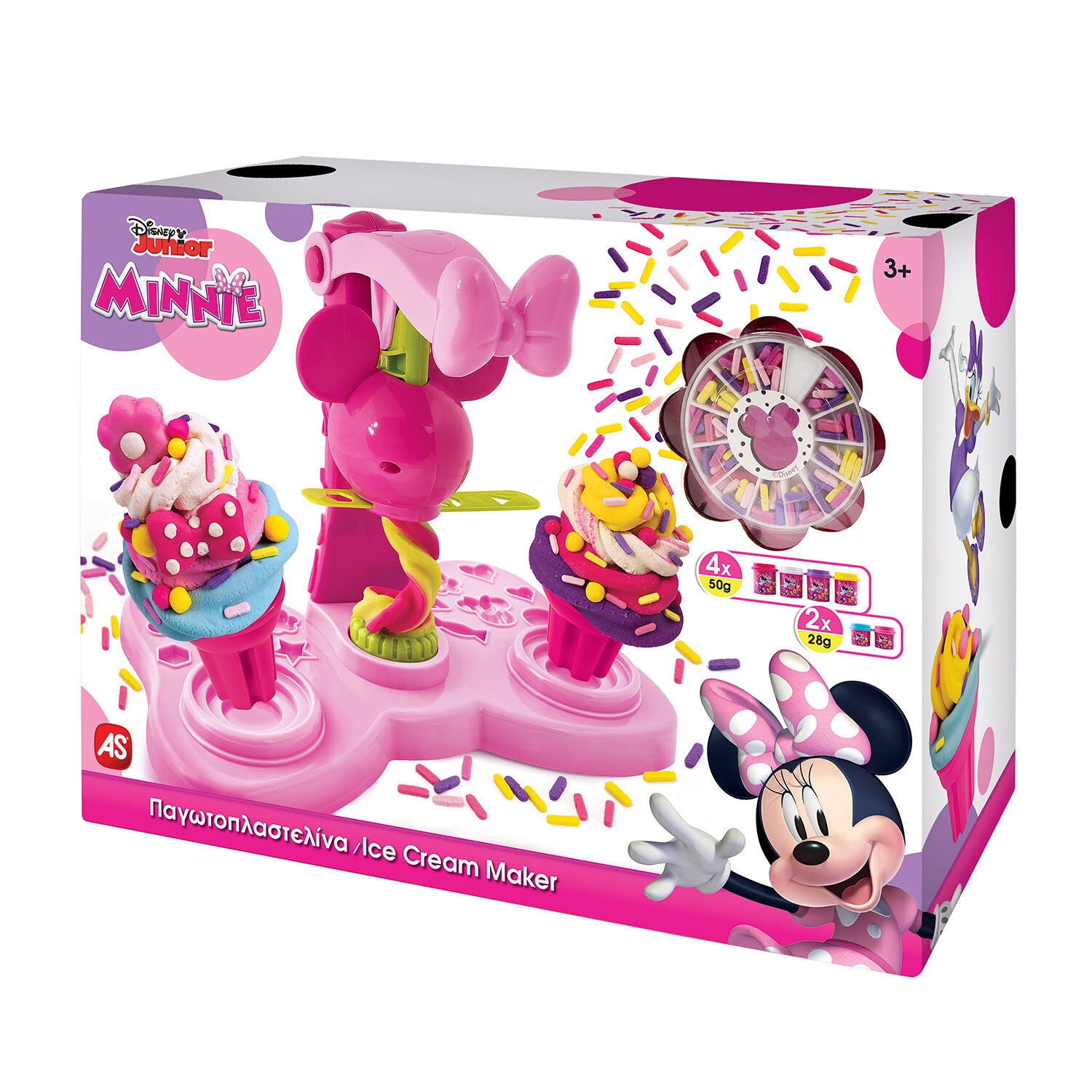 Πλαστελίνη Disney Minnie Παγωτοπλαστελίνα Με 6 Βαζάκια-Καπάκια Καλουπάκια 256g & Sprinkles (1045-03617) - Fun Planet