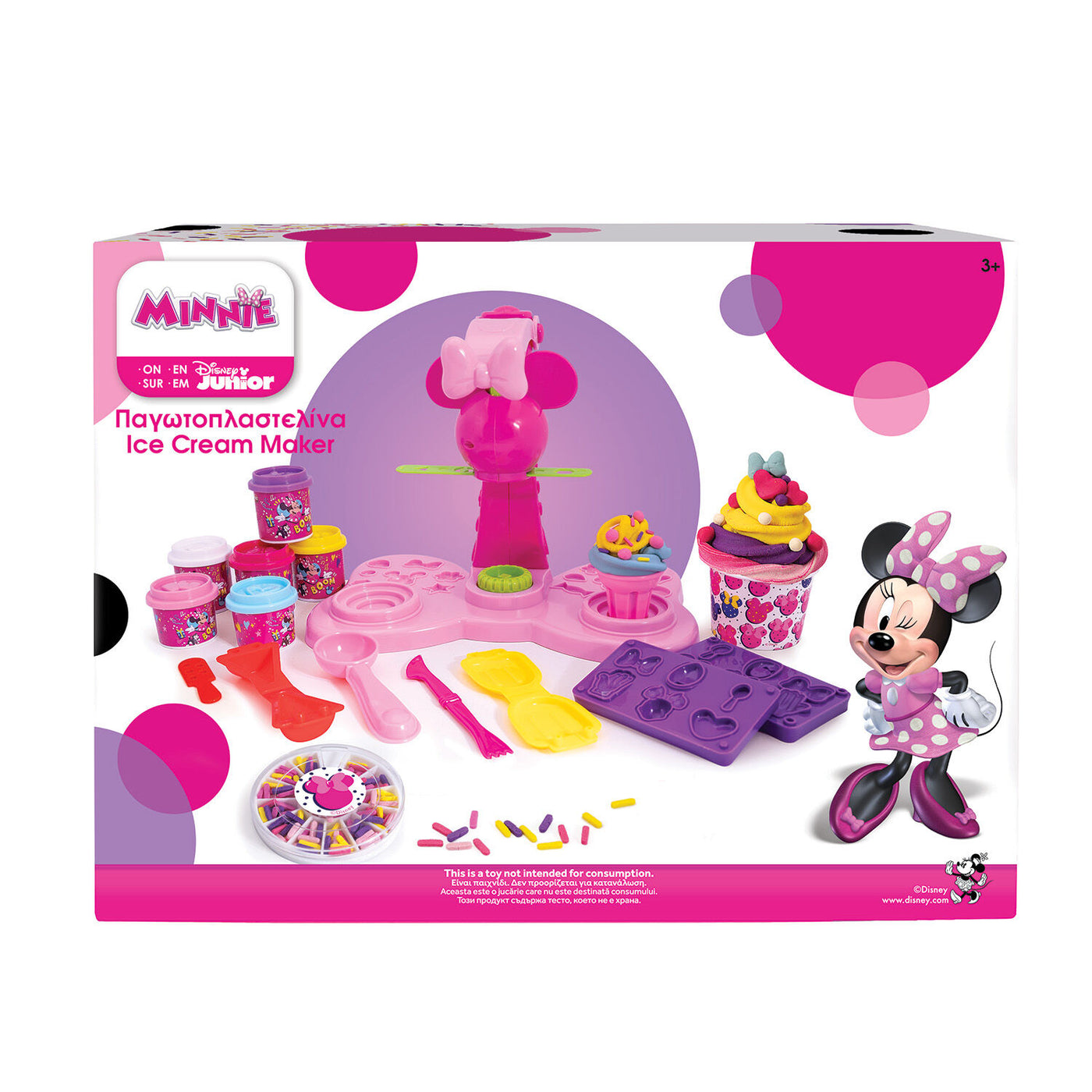 Πλαστελίνη Disney Minnie Παγωτοπλαστελίνα Με 6 Βαζάκια-Καπάκια Καλουπάκια 256g & Sprinkles (1045-03617) - Fun Planet