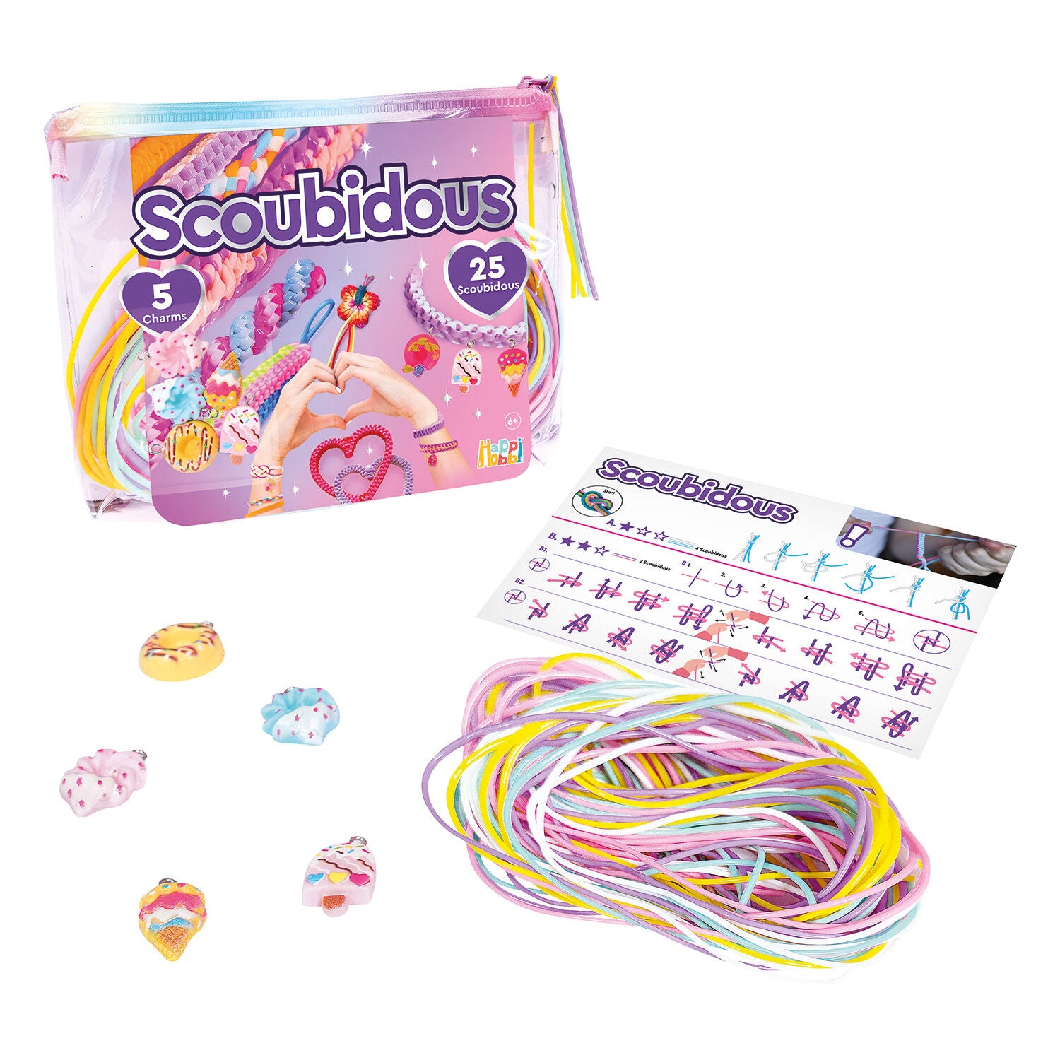 HappiHobbi Scoubidous Τσαντάκι Με 25 Scoubidous & Αξεσουάρ (1080-25569) - Fun Planet