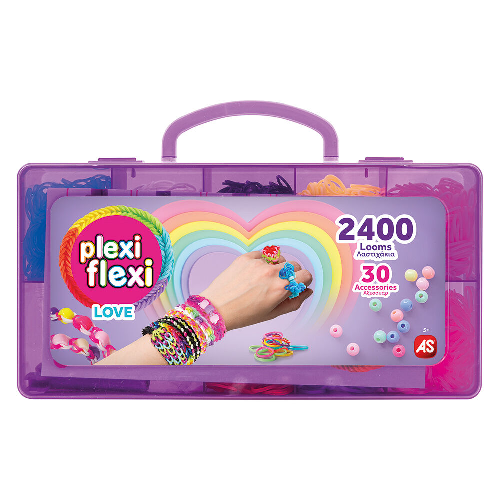 AS Plexi Flexi Love Θήκη Με 2400 Λαστιχάκια & 30 Αξεσουάρ (1080-25573) - Fun Planet