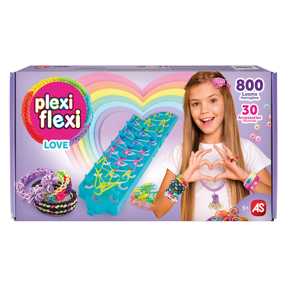 AS Plexi Flexi Love Αργαλειός Με 800 Λαστιχάκια & 30 Αξεσουάρ (1080-25574) - Fun Planet