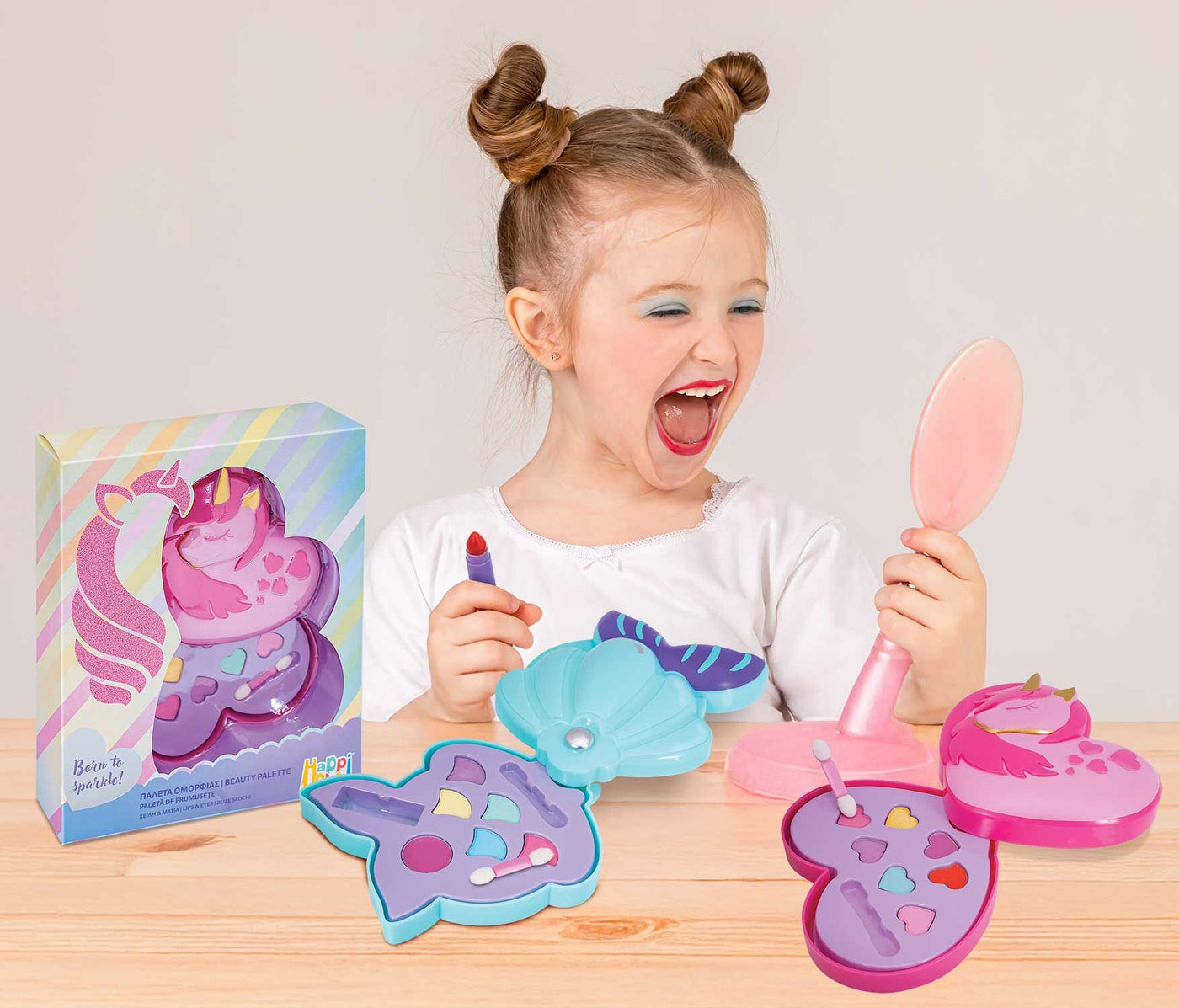 HappiHobbi Παλέτα Ομορφιάς Χείλη & Μάτια Born To Be A Mermaid (1081-60002) - Fun Planet