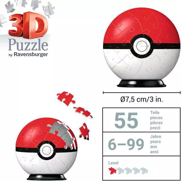 Ravensburger 3D Puzzle 54 τεμάχια Pokemon Pokeball (11256) - Fun Planet