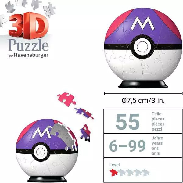 Ravensburger 3D Puzzle 54 τεμάχια Pokemon Master Ball (11564) - Fun Planet