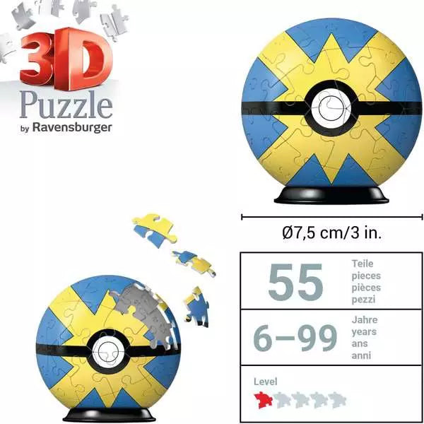 Ravensburger 3D Puzzle 54 τεμάχια Pokemon Quick Ball (11580) - Fun Planet